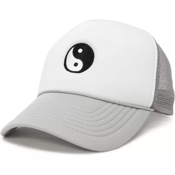 DALIX Yin and Yang Embroidered Mesh Trucker Hat