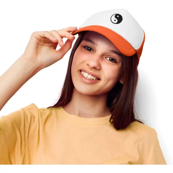 DALIX Yin and Yang Embroidered Mesh Trucker Hat