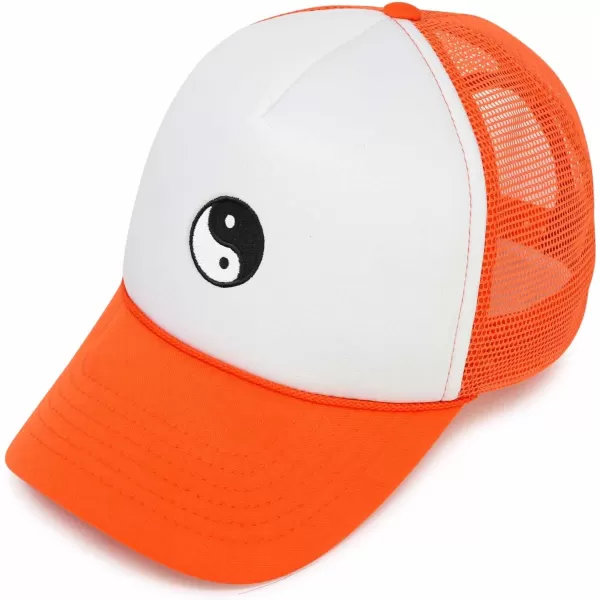 DALIX Yin and Yang Embroidered Mesh Trucker Hat