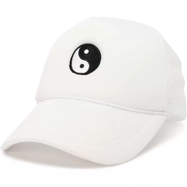 DALIX Yin and Yang Embroidered Mesh Trucker Hat