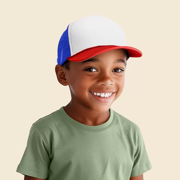 DALIX Youth Mesh Trucker Cap - Adjustable Hat 