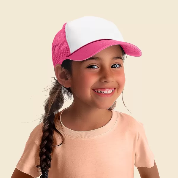 DALIX Youth Mesh Trucker Cap - Adjustable Hat 