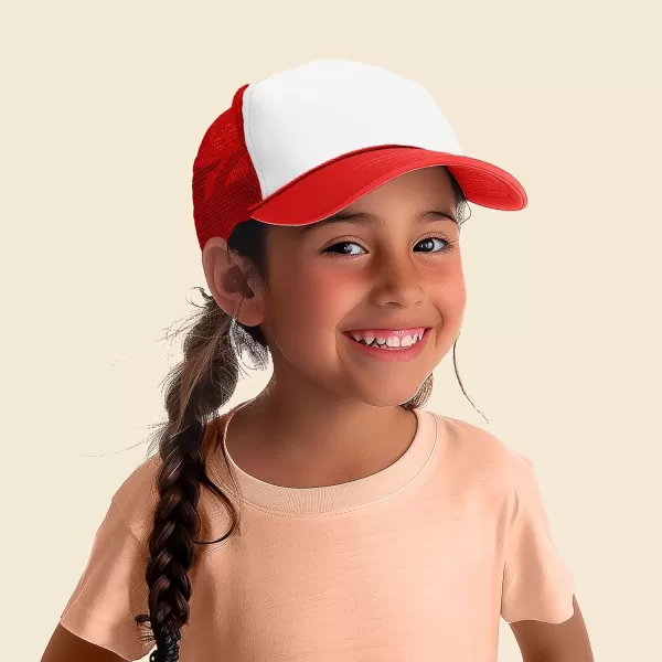 DALIX Youth Mesh Trucker Cap - Adjustable Hat 