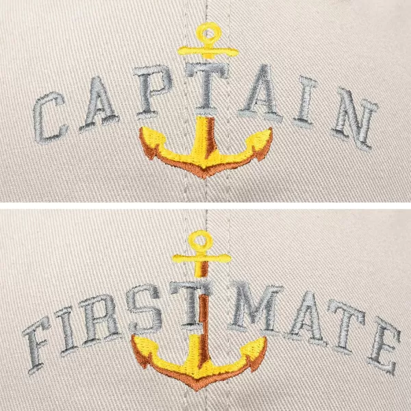 Matching Captain and First Mate Hat Set Embroidered Ball Cap