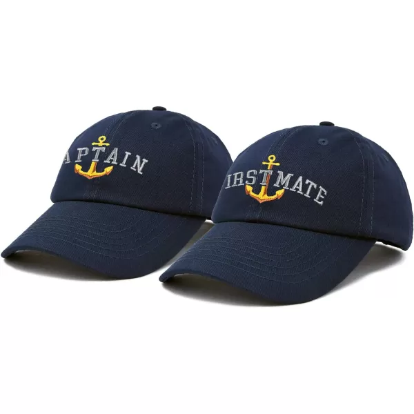 Matching Captain and First Mate Hat Set Embroidered Ball Cap