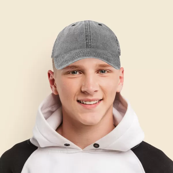 Mens Vintage Pigment Dyed Washed Cotton Cap Adjustable Hat Black and Navy Blue