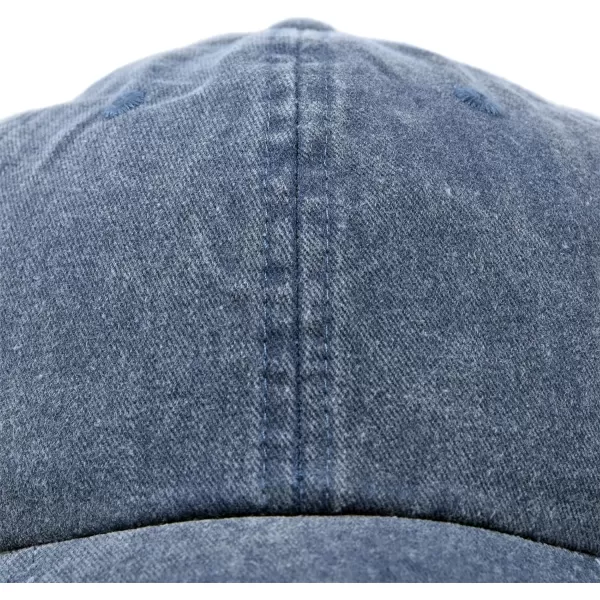 Mens Vintage Pigment Dyed Washed Cotton Cap Adjustable Hat Black and Navy Blue