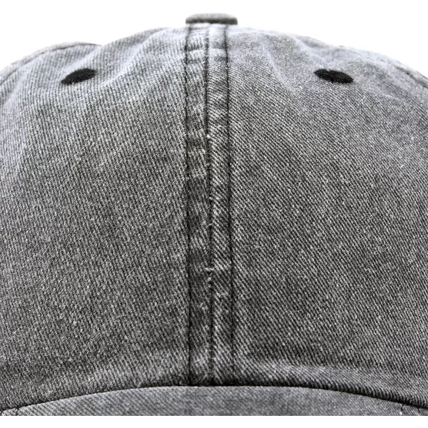 Mens Vintage Pigment Dyed Washed Cotton Cap Adjustable Hat Black and Navy Blue
