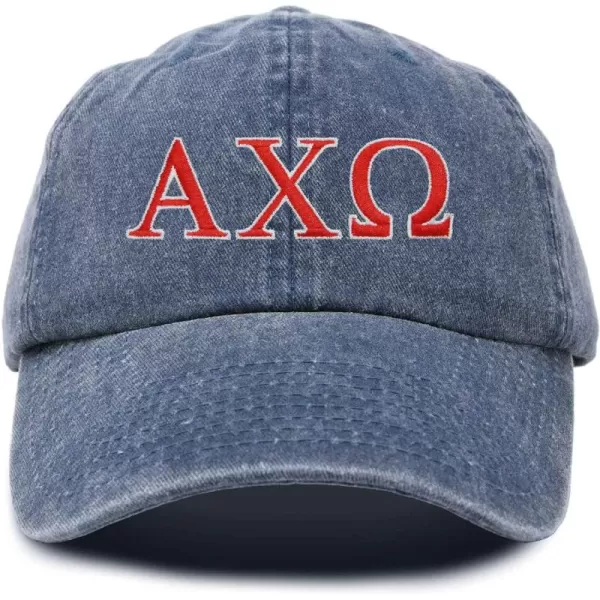 DALIX Alpha Chi Omega Greek Letters Hat Womens Embroidered Baseball Cap