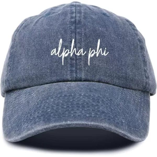 DALIX Alpha Phi Cursive Hat Womens Embroidered Baseball Cap