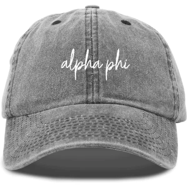 DALIX Alpha Phi Cursive Hat Womens Embroidered Baseball Cap