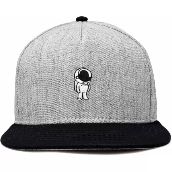 DALIX Astronaut Spaceman Embroidered Snapback Flat Billed Hat