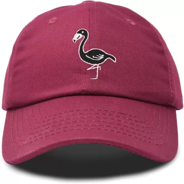 DALIX Black Flamingo Womens Dad Hat Baseball Cap Embroidered