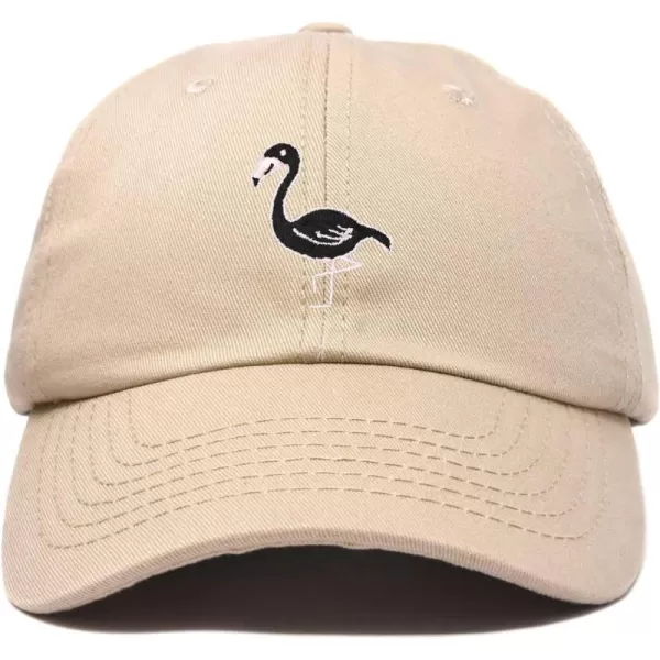 DALIX Black Flamingo Womens Dad Hat Baseball Cap Embroidered