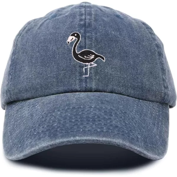 DALIX Black Flamingo Womens Dad Hat Baseball Cap Embroidered
