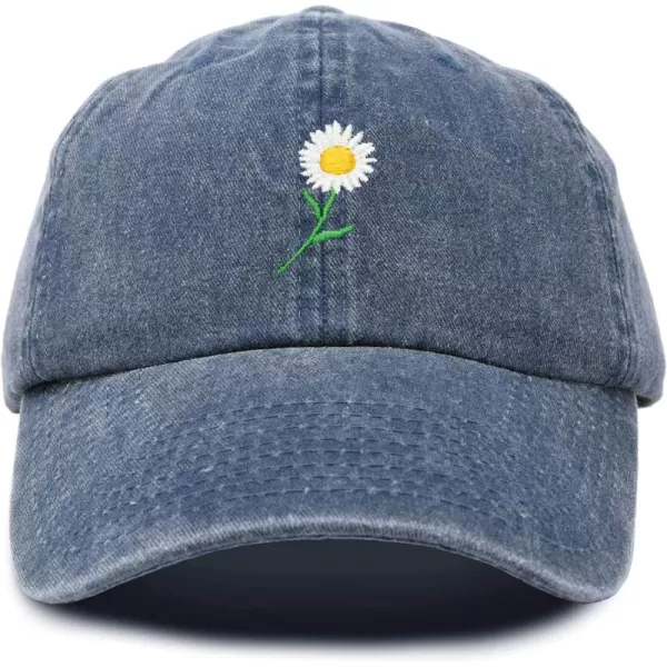 DALIX Daisy Flower Hat Womens Floral Baseball Cap Washed