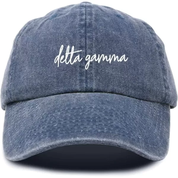 DALIX Delta Gamma Cursive Fraternity Hat Womens Embroidered Cap