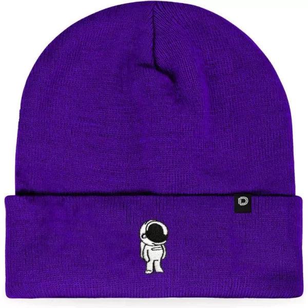 DALIX Embroidered Astronaut Beanie Cap Cuffed Knit Hat Men Women