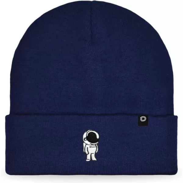 DALIX Embroidered Astronaut Beanie Cap Cuffed Knit Hat Men Women