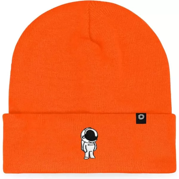 DALIX Embroidered Astronaut Beanie Cap Cuffed Knit Hat Men Women
