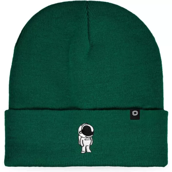 DALIX Embroidered Astronaut Beanie Cap Cuffed Knit Hat Men Women