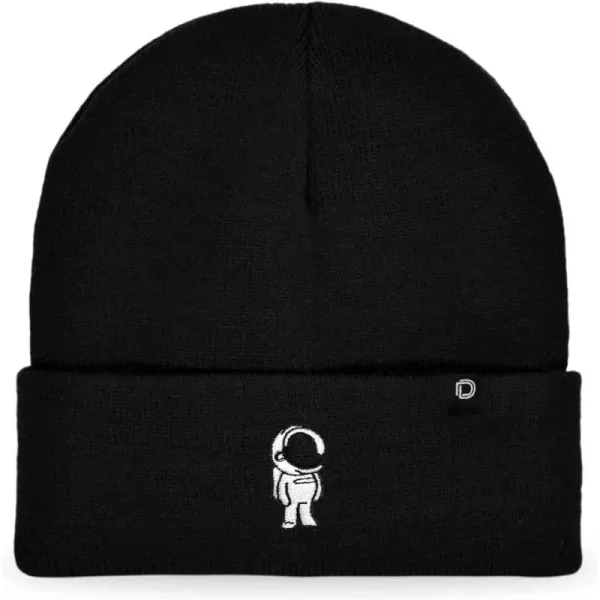 DALIX Embroidered Astronaut Beanie Cap Cuffed Knit Hat Men Women