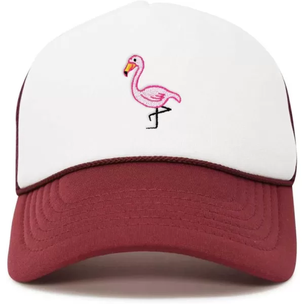 DALIX Embroidered Flamingo Trucker Cap Hat Women