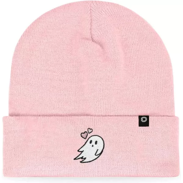 DALIX Embroidered Heartly Ghost Beanie Skull Cap