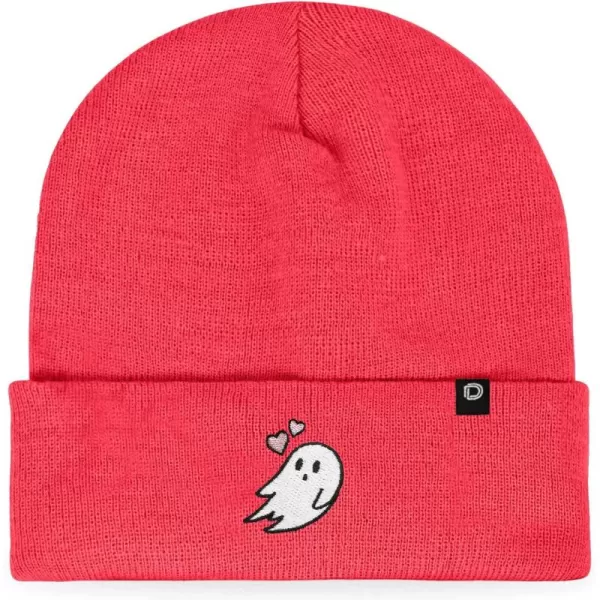DALIX Embroidered Heartly Ghost Beanie Skull Cap