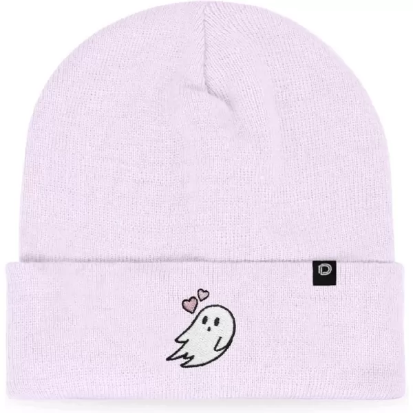 DALIX Embroidered Heartly Ghost Beanie Skull Cap
