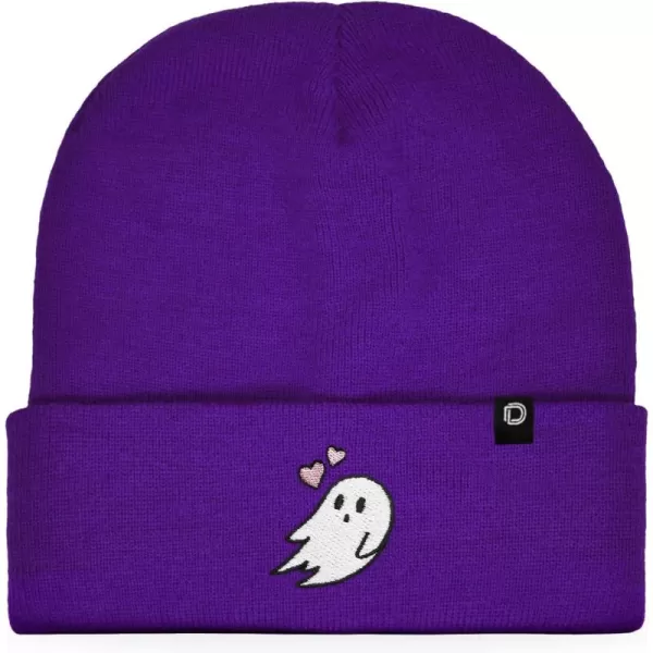 DALIX Embroidered Heartly Ghost Beanie Skull Cap