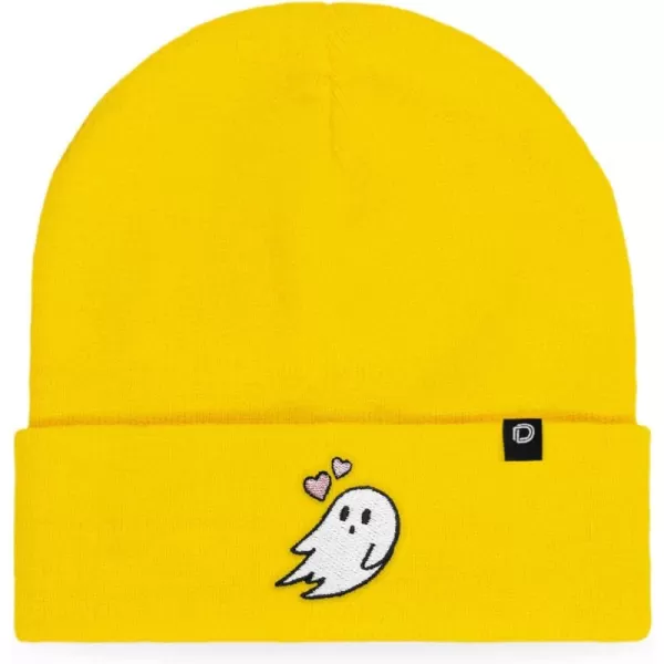 DALIX Embroidered Heartly Ghost Beanie Skull Cap