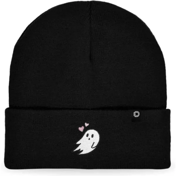 DALIX Embroidered Heartly Ghost Beanie Skull Cap