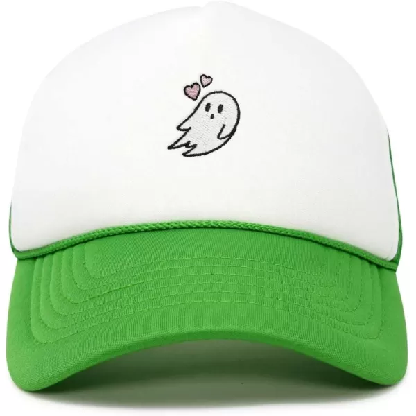 DALIX Embroidered Heartly Ghost Trucker Cap Hat Women