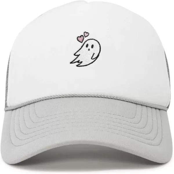 DALIX Embroidered Heartly Ghost Trucker Cap Hat Women