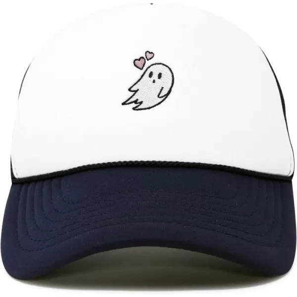 DALIX Embroidered Heartly Ghost Trucker Cap Hat Women