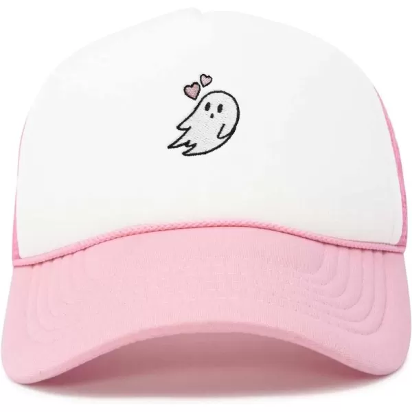 DALIX Embroidered Heartly Ghost Trucker Cap Hat Women