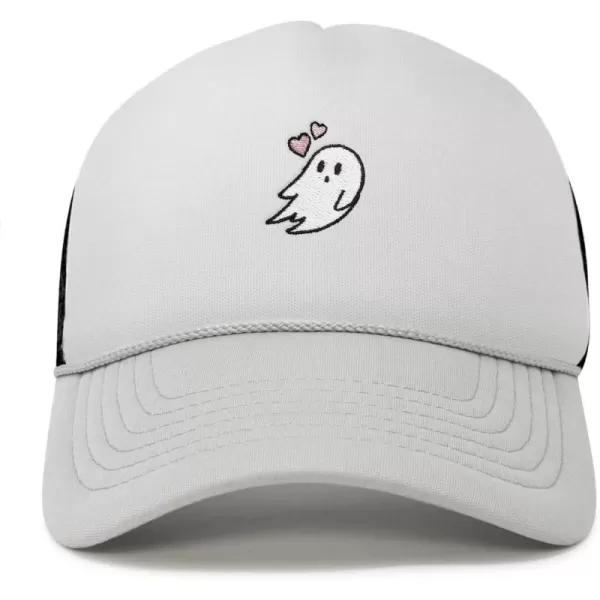 DALIX Embroidered Heartly Ghost Trucker Cap Hat Women
