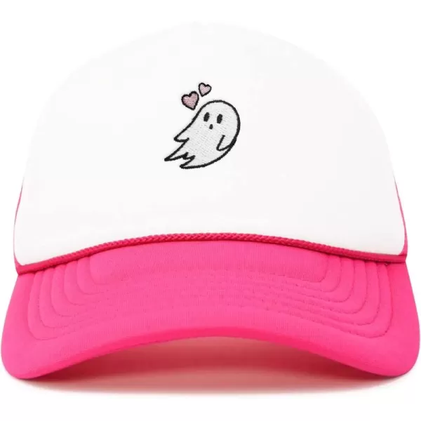 DALIX Embroidered Heartly Ghost Trucker Cap Hat Women