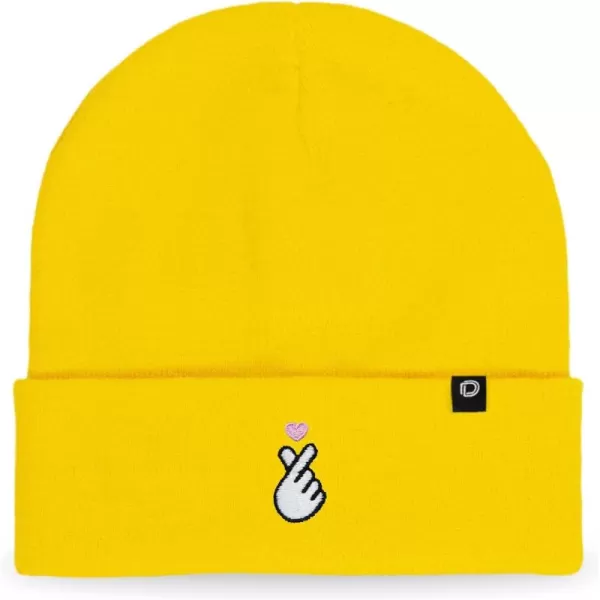 DALIX Embroidered Snap Heart Beanie Cap Cuffed Knit Hat Women
