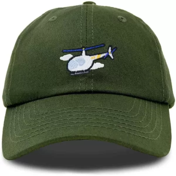 DALIX Helicopter Embroidered Dad Cap Cotton Baseball Hat Mens