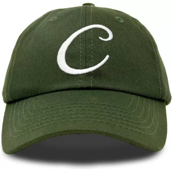 DALIX Initial Hat Letter C Womens Baseball Cap Monogram Cursive Embroider
