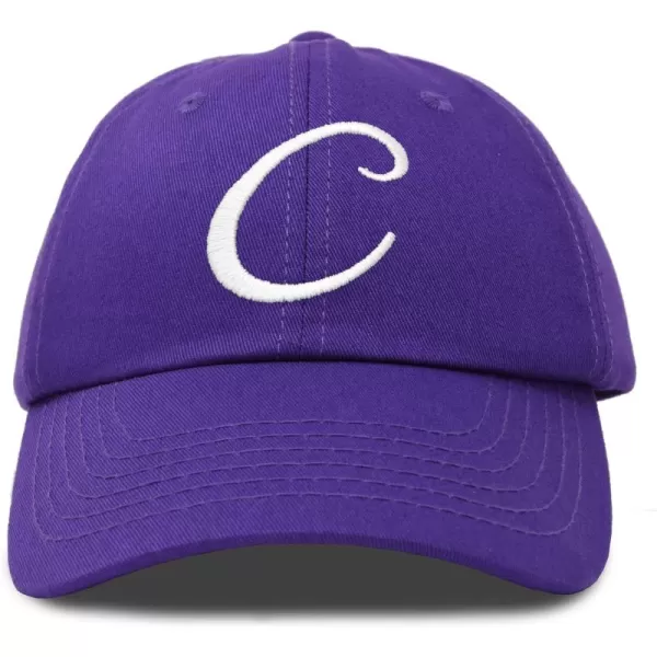 DALIX Initial Hat Letter C Womens Baseball Cap Monogram Cursive Embroider