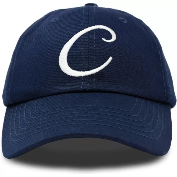 DALIX Initial Hat Letter C Womens Baseball Cap Monogram Cursive Embroider