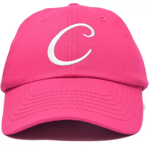 DALIX Initial Hat Letter C Womens Baseball Cap Monogram Cursive Embroider