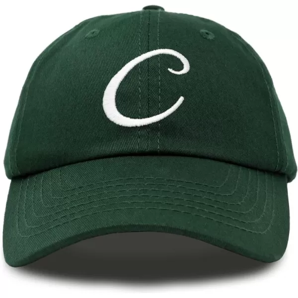 DALIX Initial Hat Letter C Womens Baseball Cap Monogram Cursive Embroider
