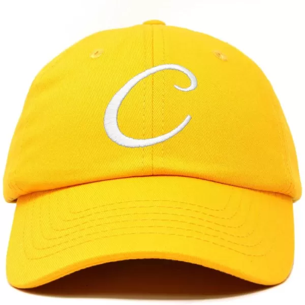 DALIX Initial Hat Letter C Womens Baseball Cap Monogram Cursive Embroider