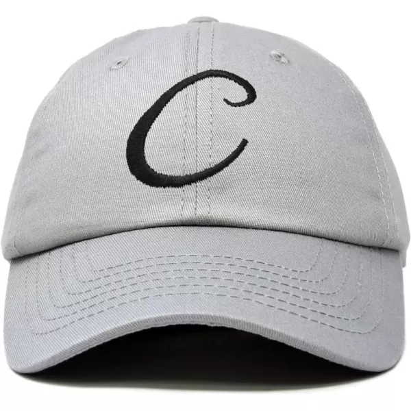 DALIX Initial Hat Letter C Womens Baseball Cap Monogram Cursive Embroider