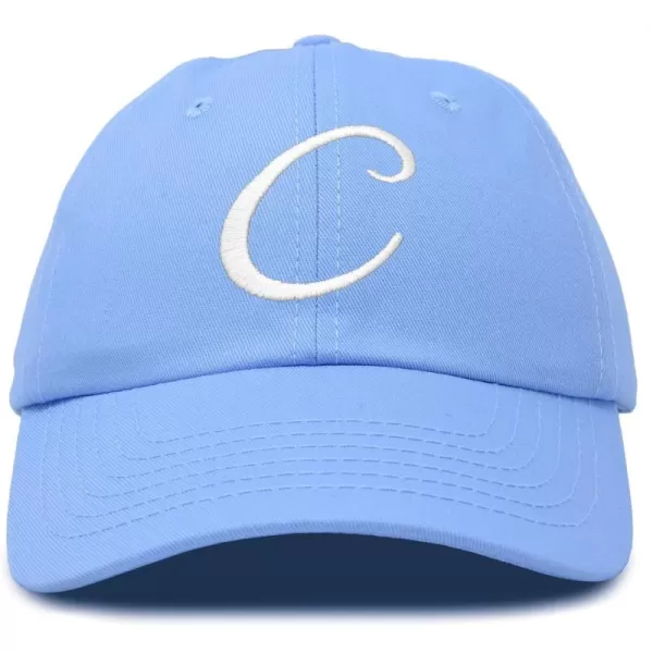 DALIX Initial Hat Letter C Womens Baseball Cap Monogram Cursive Embroider