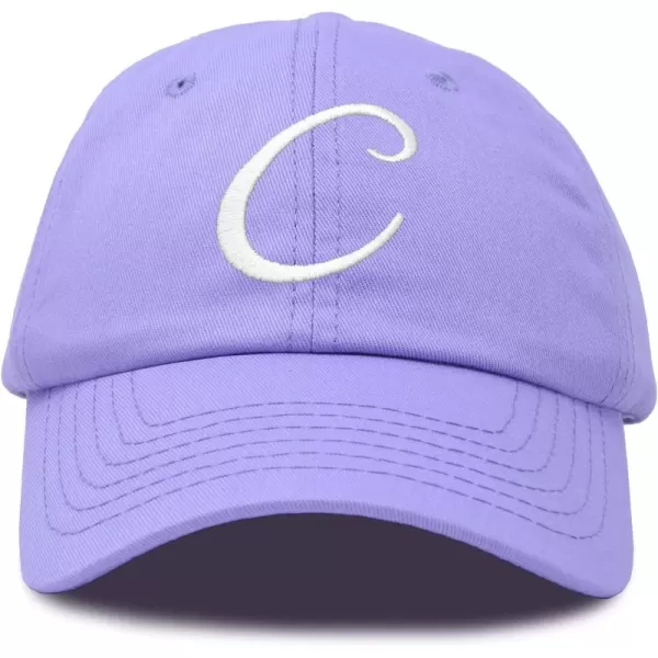DALIX Initial Hat Letter C Womens Baseball Cap Monogram Cursive Embroider